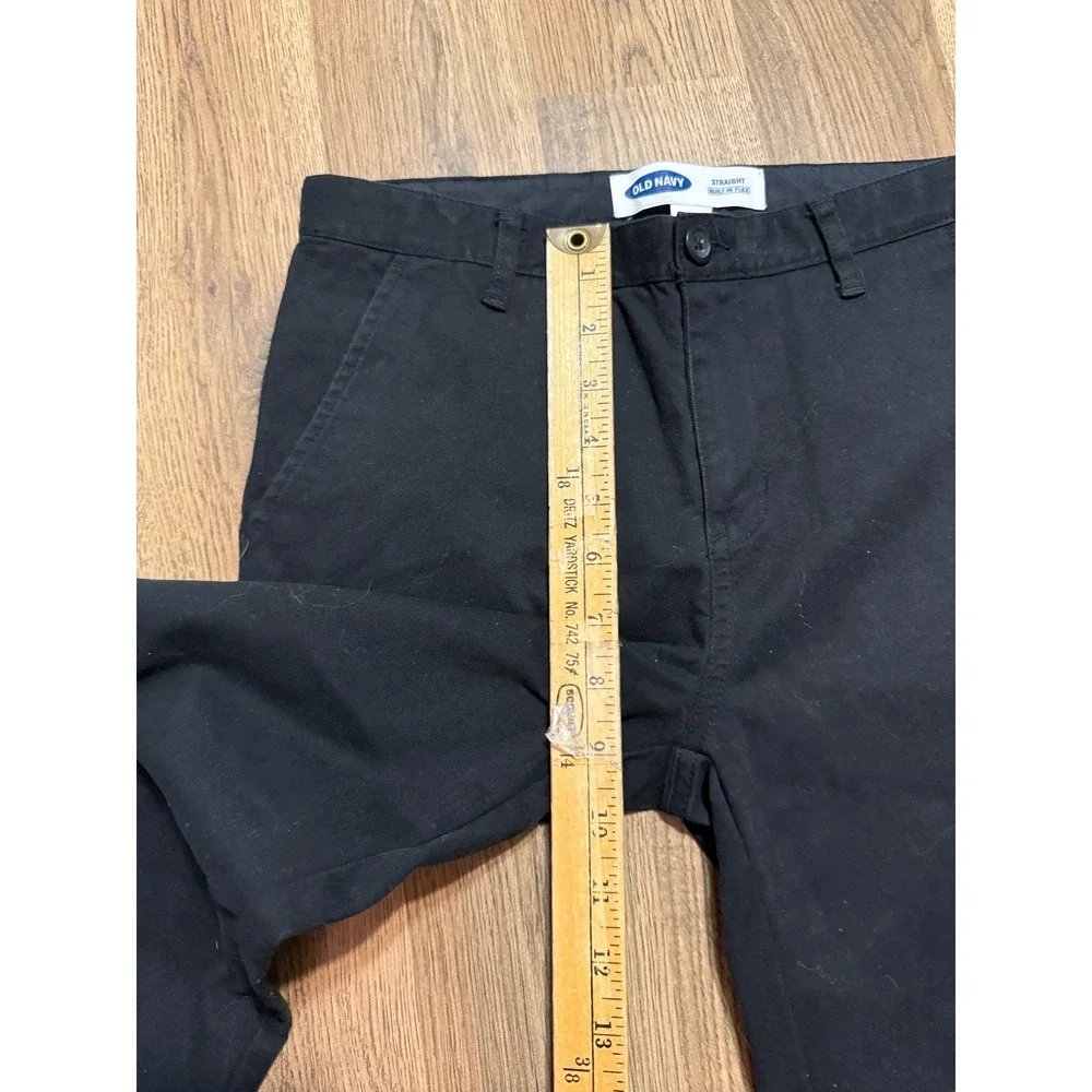 Old Navy Jeans Youth Boys Size 12 Black Denim Straight Pants Built in Flex